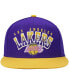 ფოტო #2 პროდუქტის Men's Purple and Gold Los Angeles Lakers Hardwood Classics Gradient Wordmark Snapback Hat