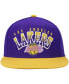 Men's Purple and Gold Los Angeles Lakers Hardwood Classics Gradient Wordmark Snapback Hat