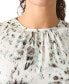 Petite Snakeskin-Print Pleated Top