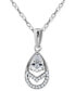 ფოტო #1 პროდუქტის Cubic Zirconia Pear Teardrop Pendant Necklace in Sterling Silver, 16" + 2" extender, Created for Macy's
