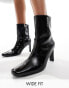 Фото #1 товара Public Desire Polaris Wide Fit sqaure toe heeled ankle boots in black