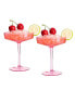 Ribbed Coupe Cocktail Glasses, Set of 2