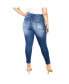 ფოტო #3 პროდუქტის Plus Size Patched Apple Skinny Jean