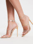 Simmi London Wide Fit Nolan embellished barely there sandals in beige