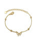 Фото #1 товара 14k Yellow Gold Plated Adjustable Bracelet with Ribbon Charm and Beads for Kids