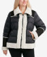 Фото #1 товара Women's Plus Size Faux-Fur-Trim Puffer Coat