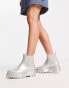 Фото #2 товара ASOS DESIGN Gadget chunky chelsea wellies in silver