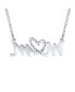 ფოტო #2 პროდუქტის Name Style Station Pendant Crystal Heart Rainbow MOM Word Necklace For Mother For Women .925 Sterling Silver