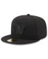 ფოტო #5 პროდუქტის Men's Washington Commanders Black on Black Alternate Logo 59FIFTY Fitted Hat