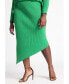 Фото #2 товара Plus Size Asymmetrical Ribbed Knit Skirt - 22/24, Fern Green