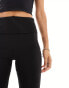 Фото #10 товара Bershka Petite folded waistband flared trousers in black