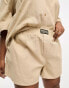 ASOS Weekend Collective Curve – Oversize-Shorts mit Leinenoptik in Steinbeige, Kombiteil