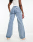 COLLUSION – x014 – Weite, zerrissene Dad-Jeans im 90er-Stil in Hellblau Голубой, W26 L28 - фото #2