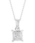 ფოტო #5 პროდუქტის Diamond Princess-Cut 18" Pendant Necklace (1/2 ct. t.w.) in 14k White Gold