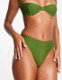 4th & Reckless aimi high waist bikini bottom in khaki Зеленый, 36 - фото #3