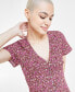Фото #4 товара Women's Floral Print Button Front Midi Dress