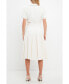 Women's Pleated Collared Midi Dress