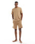 Boss Bodywear rib t-shirt in beige