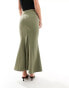 & Other Stories fluted maxi skirt in khaki 40 - фото #8