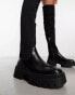 Фото #6 товара Simmi London Reign knitted over the knee second skin boots in black