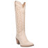 Dingo High Cotton Embroidery Snip Toe Cowboy Womens Beige Casual Boots 01-DI936