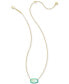 ფოტო #5 პროდუქტის 14k Gold-Plated Color-Framed Stone 19" Adjustable Pendant Necklace