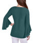 Фото #2 товара Women's Long Bell Sleeve Tunic with Stone Details Top