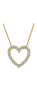 Фото #1 товара Cubic Zirconia Heart Pendant Necklace in Sterling Silver