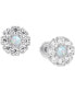 Lab-Grown Opal (1/20 ct. t.w.) & Lab-Grown White Sapphire (1/2 ct. t.w.) Stud Earrings