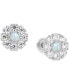 ფოტო #1 პროდუქტის Lab-Grown Opal (1/20 ct. t.w.) & Lab-Grown White Sapphire (1/2 ct. t.w.) Stud Earrings