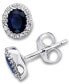 Фото #1 товара Серьги Macy's Sapphire & Diamond Oval