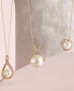 ფოტო #7 პროდუქტის Cultured Freshwater Pearl (9mm) and Diamond Accent Pendant 18" Necklace in 14k Gold