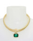 ფოტო #4 პროდუქტის Faux Stone Gem Pendant Omega Necklace