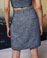 Фото #2 товара TOPSHOP 156337 Women's Bouclé Pencil Skirt Cotton Blend Blue Sz. 8 US