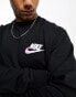 Фото #6 товара Nike Club fleece crew neck sweatshirt in black