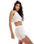 Фото #1 товара Threadbare crochet top & mini skirt set in ecru