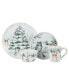 Фото #2 товара Winter's Frost 16 Pc. Dinnerware Set, Service for 4