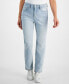 Фото #3 товара Petite High Rise Tummy Control Straight Leg Jeans, Created for Macy's