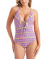 Фото #1 товара Women's Shine Bright Lace-Up One-Piece Swimsuit