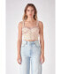 ფოტო #1 პროდუქტის Women's Floral Print Cropped Top