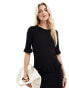 Фото #1 товара Vero Moda Aware knitted lettuce edge top co-ord in black