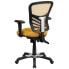 Фото #2 товара Mid-Back Yellow-Orange Mesh Multifunction Executive Swivel Chair With Adjustable Arms