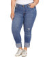 ფოტო #1 პროდუქტის Plus Size High Rise Slim Straight Cuff Jeans
