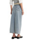 Фото #2 товара Women's Cotton Denim Front-Slit Ankle Column Skirt