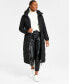 Womens Maxi Belted Hooded Puffer Coat