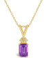 ფოტო #1 პროდუქტის Amethyst (1 ct. t.w.) and Diamond Accent Pendant Necklace in 14K Yellow Gold or 14K White Gold