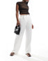 Фото #1 товара Pimkie tailored straight trouser with front pleat detail in white