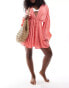 South Beach oversized beach kimono in watermelon Розовый, 34 - фото #1