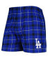 Фото #3 товара Men's Royal, Black Los Angeles Dodgers Ledger Flannel Boxers