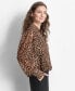 Фото #3 товара Women's Animal-Print Long-Sleeve Button-Down Collared Top